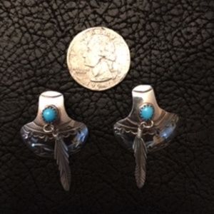 Navajo Vintage pottery w/ feather post earrings